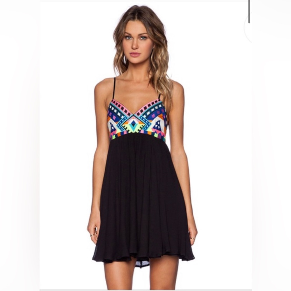 Mara Hoffman embroidered open back mini dress, XS